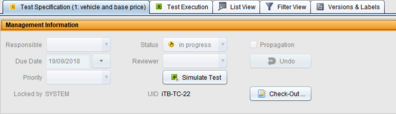 Loaded or (locked) versions checked in by the system can be checked out immediately with the help of the button, switching to the version list is no longer necessary.