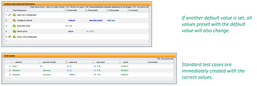 Set default values are used instead of the red ? in test sequences and test case sets.