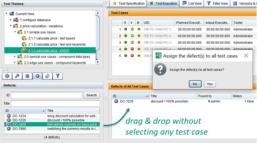 If no test case is selected in the test case table, an error is assigned to all test cases.