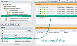 Errors are assigned directly to test cases in the test case table via drag&drop.